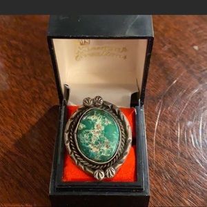 Antique sterling silver turquoise ring